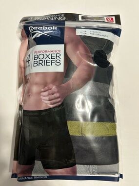 Reebok Men's Performance Boxer Briefs (4 Pack) X-Large New in unopened package